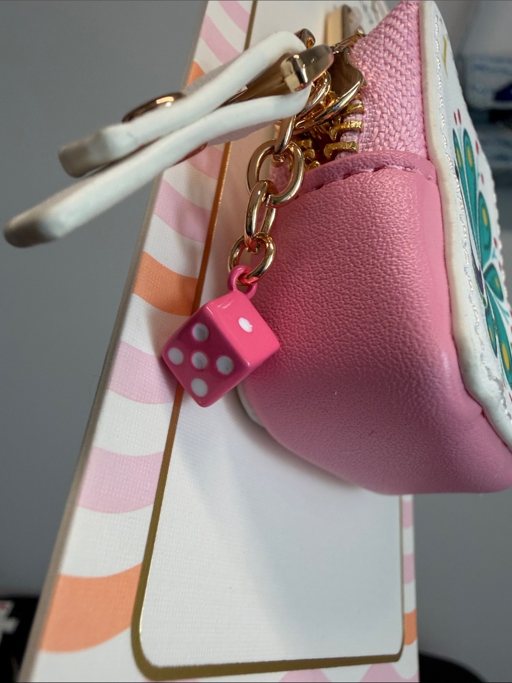 Piper K | Peacock Card Pink Coin Purse Bag Charm 🦚 - Picture 8 of 8